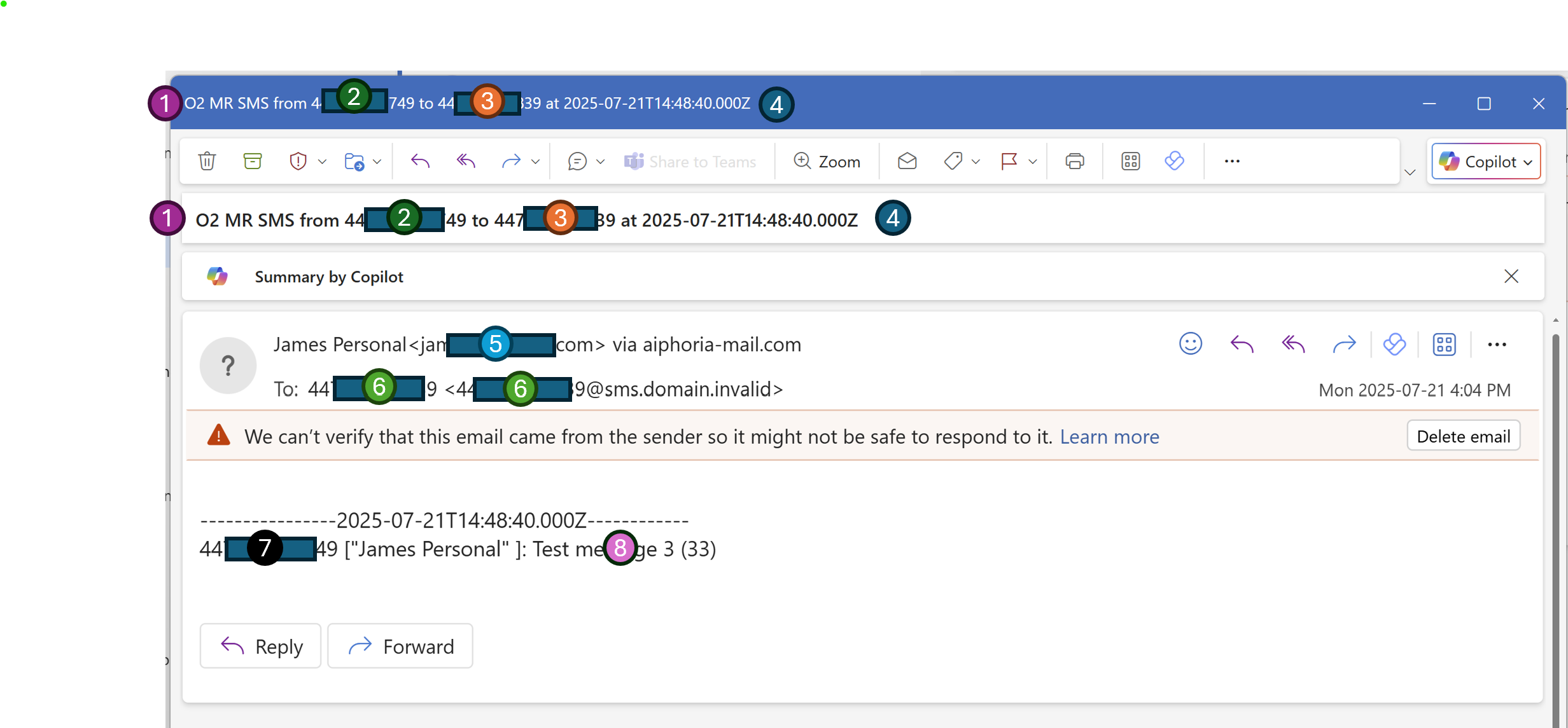 Example email