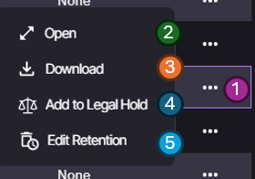 Single actions menu